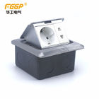 250V IP20 Indonesia Style 16A 250V EU Standard Pop Up Type Floor Box With Silver Panel