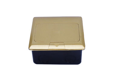 RJ45 Floor Monument Receptacle Golden Panel Spring - Up With Double Data / Telephone Socket