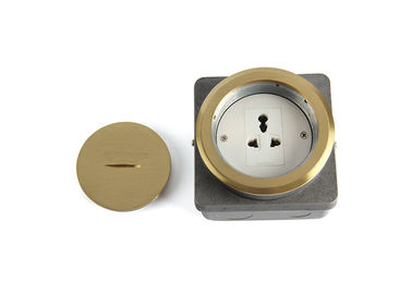 Golden Color Round Floor Socket Brass Circle Cover Coin Open Assembly Kit