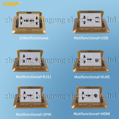 ISO9001 110V 250V Granite Flooring FGGP Floor Socket Box